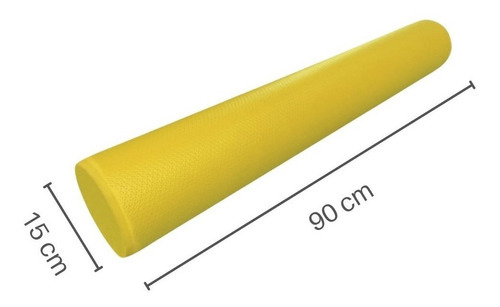 Rolo Massagem Liberação Miofascial 90cm X 15cm Terra Fitness Cor Amarelo