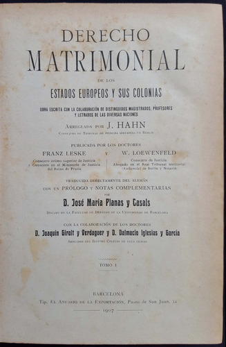 Derecho Matrimonial De Los Estados Europeos (raro) 50n 339