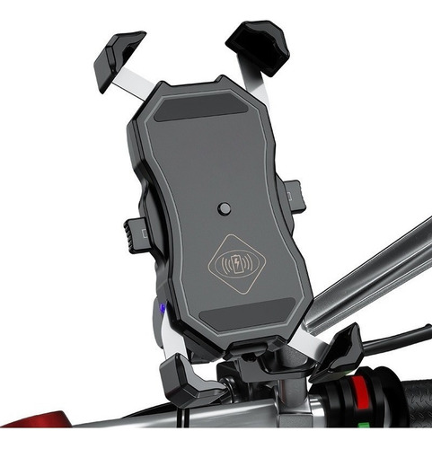 Suporte Celular Com Carregador Por Indução E Usb Para Moto