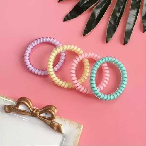 Ligas 12 Pz Para Cabello Resorte Moda Tamaño Niña Mujer Pelo