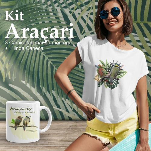 Imagem 1 de 3 de Kit Araçari (3 Camisetas + 1 Caneca)