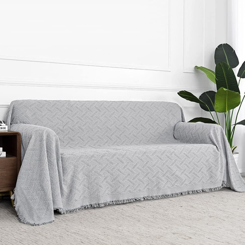 Mysky Home Funda De Sofá Gris Claro Para Sofá De 3 Plazas, F