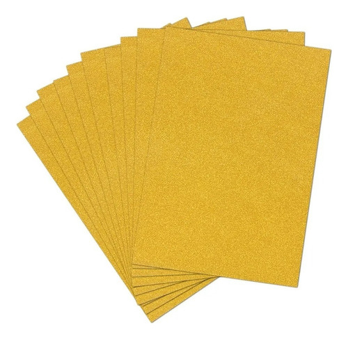 Papel Glitter 180g Dourado A4 - 20 Folhas