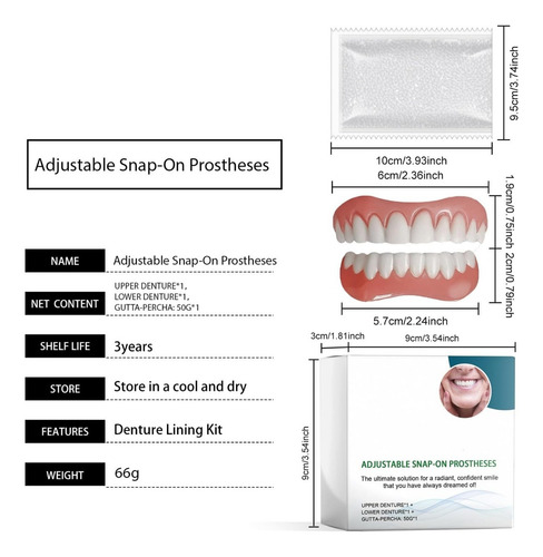Juego De Prótesis Dentales Ajustables Snap-on