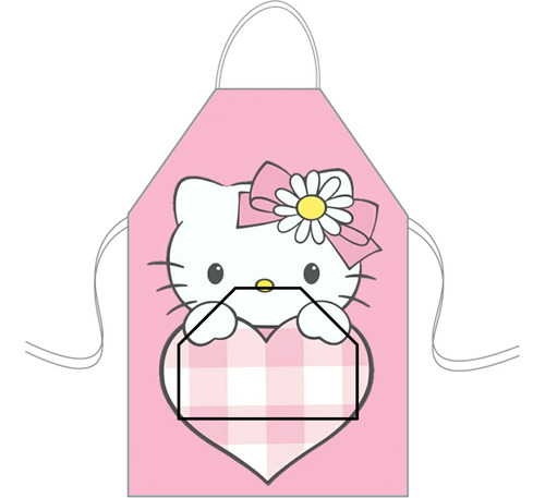 Delantal Cocina Mediano Para Niños Mini Chef Personalizado Hello Kitty 1 Personalizado
