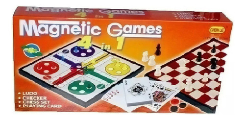 Juego Mágnetico 4 En 1  Ludo Juego De Cartas Ajedrez  Damas