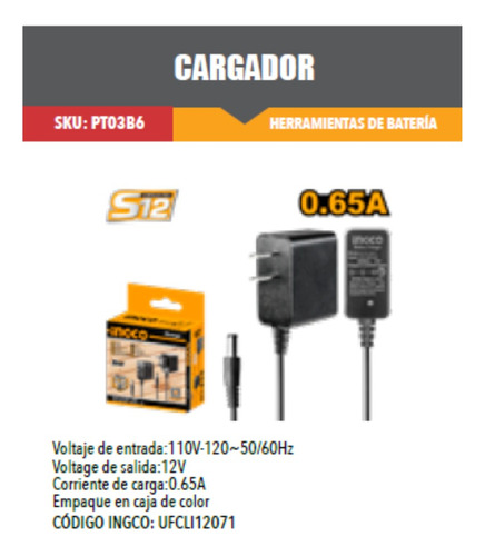 Batera Y Cargador 12v Ingco Fbli12152/ufcli12071