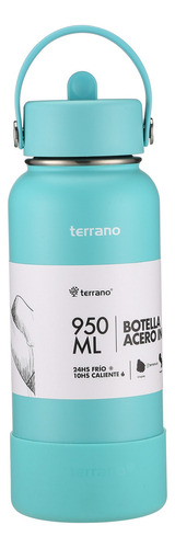 Botella Térmica Terrano 950ml. C/pico. Y Accesorios Color Turquesa