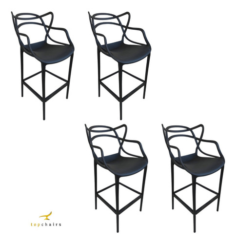 Banqueta Top Chairs Allegra cor preto do 108cm do alto x 4u