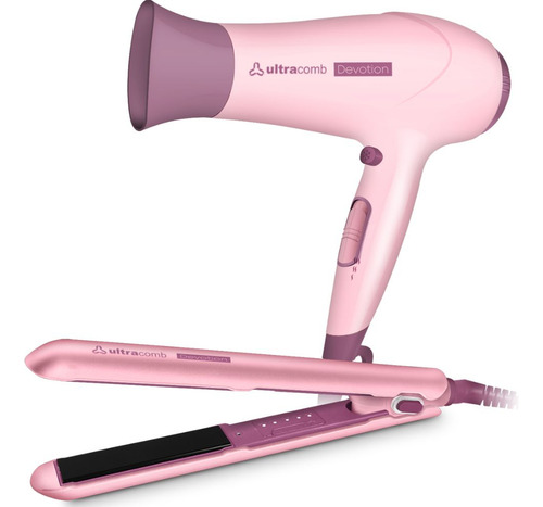 Set Secador De Pelo + Planchita Ceramica 2200w Ultracomb