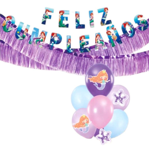 Decoración De Sirenita Para Cumpleaños Lila