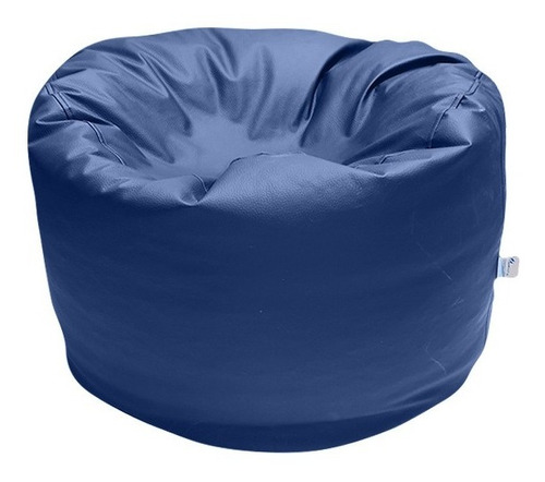 Sillón Puff Round Soporta 100kg Color Azul Lunics