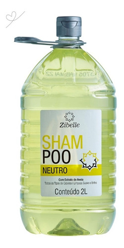 Shampoo Neutro Com Extrato De Aveia Zibelle 2l