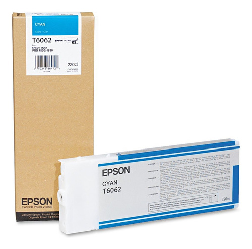 Cartucho Epson T606200 Ultrachrome K3 Cyan | 220ml