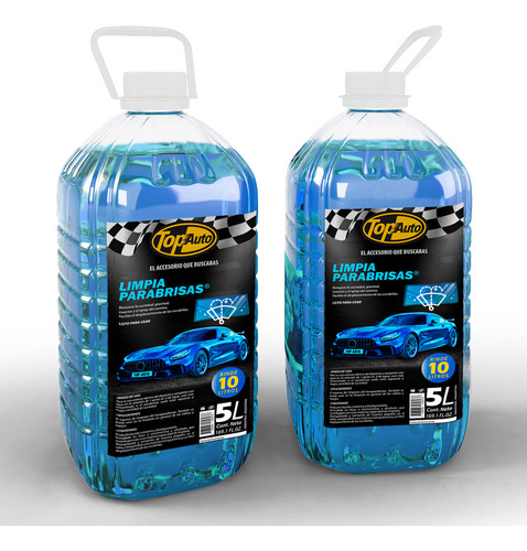 Lavaparabrisas concentrado 5lts rinde 10lts perfumado 2 unidades accesorios top auto
