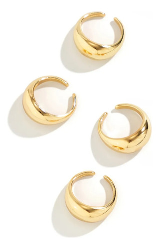 Anillo Chunky  Ajustable Set X4 Tik Tok Incluye Caja Regalo