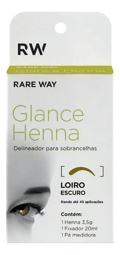 Kit Design Henna Glance 100% Natural Tesoura Mixer Pincel Da Cor Loiro Escuro