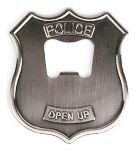 Destapador De Corcholatas En Forma De Placa De Policia Metal