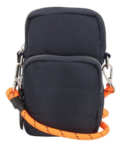 Bolso Mini Casual Mujer Azul 862-13 Correa de hombro Naranja claro Diseño de la tela Liso