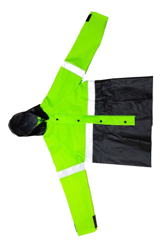 Imagen 6 de 10 de Impermeable Verde Para Motociclista C/reflejantes Impermexa
