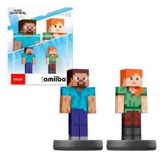 Amiibo Steve Y Alex Minecraft Super Smash Bros Nintendo 3ds
