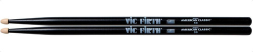 Baquetas de ponta de madeira pretas Vic Firth 5bb