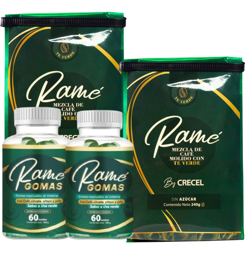 2 Gomas Adelgazantes+2café Ramé - Kg a $91