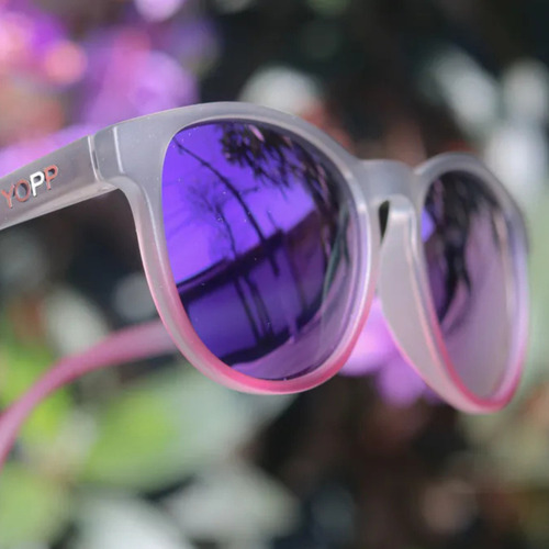 Óculos De Sol Polarizado Uv400 Yopp Tu-ton Gray Redondo Roxo