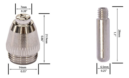 Kit Consumíveis P Corte Plasma 1.0mm Tocha Ag60 /sg55 /wsd60