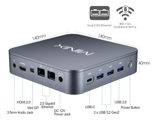Minix Neo J51-c8 Mini Computer, Pcie Nvme Ssd Mini Pc 2.5gb