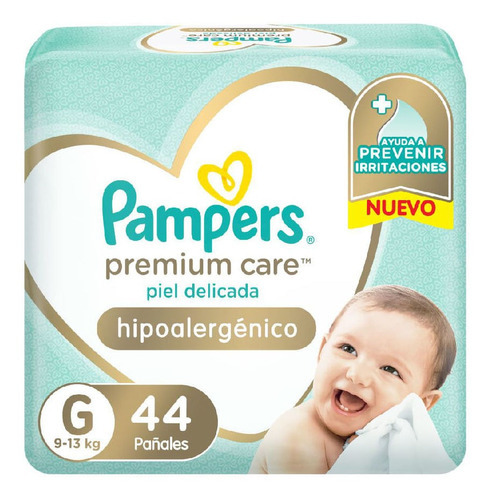 Pañales Pampers Premium Care Suave Hiperpack Talle G | 44 U