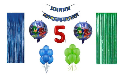 Set Globos Heroes En Pijamas Cumpleaños Eventos Fiestas 