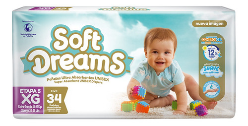 Imagen 2 de 6 de Pañales Etapa 5 Control Gel Talla Xg 34 Piezas Soft Dreams