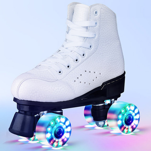 Patines Flash Wheel Con Doble Línea Led, 4 Ruedas Y Dos