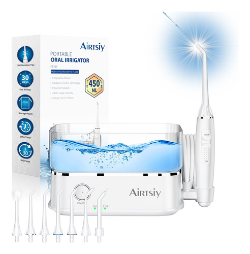 Airtsiy Compact - Limpiador Dental De Agua Inalambrico Y Pro