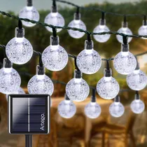Comprar Luces Solares 100 Led Crystal Style Guirnalda Luces Navidad Eventos Artego Luces Luz Blanca - Bola Cristal Uso Exterior 8 Modos De Uso Decoración Navideña