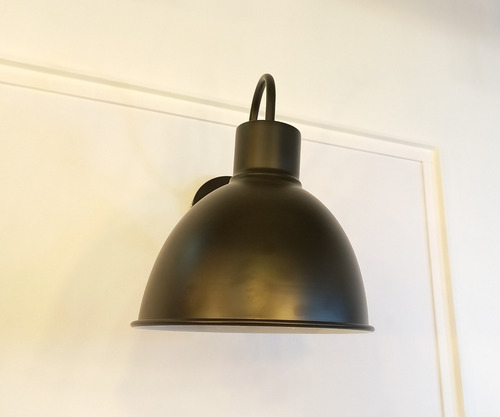 Imagen 5 de 6 de Lampara Aplique De Pared Vintage Tipo Campana Negra.