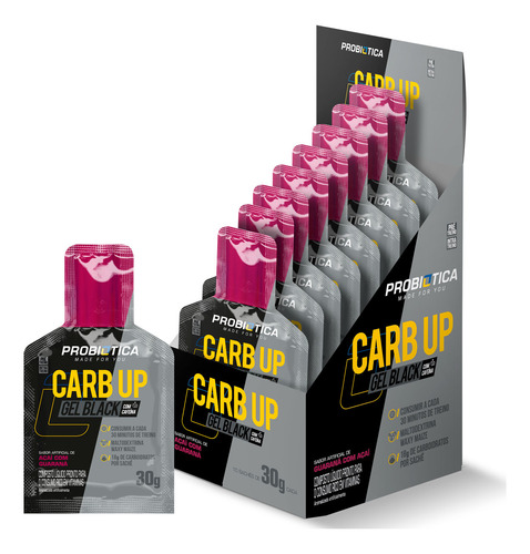 Carb Up Gel Black Disp 10 Saches Açai Com Guarana Probiotica