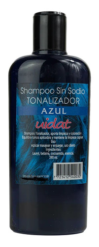 Uidat Shampoo Tonalizador Azul Sin Sodio 390ml Matizador