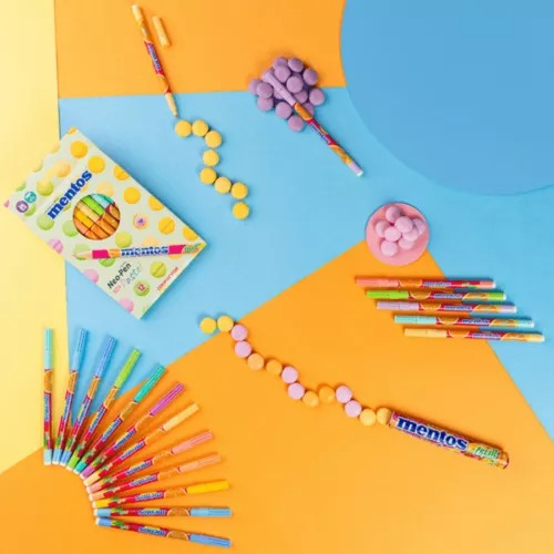 Caneta Compactor Neo Pen Gigante Mentos 12 Cores Pastéis