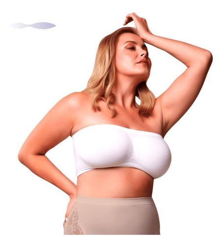 Imagen 3 de 9 de Corpiño Bandeau Seamless Aretha 923 Ancho S/costura Pack X2