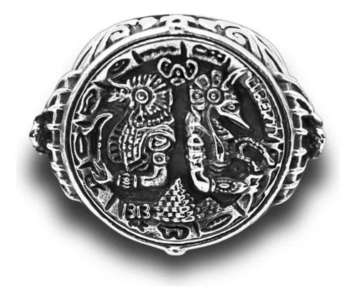 Anillo Acero Inoxidable Dios Anubis Faraón Pirámide Hombre