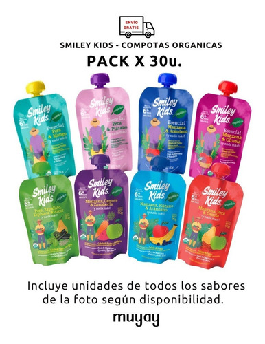 Pack 30 Unidades - Compotas Orgánicas Smiley Kids