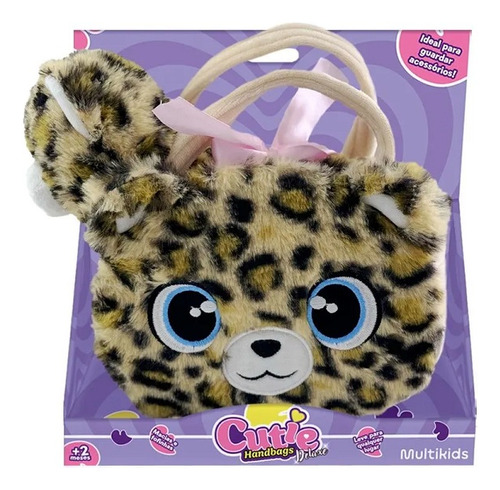Pelucia Cutie Handbangs Leopardo Deluxe Com Bolsa Multikids
