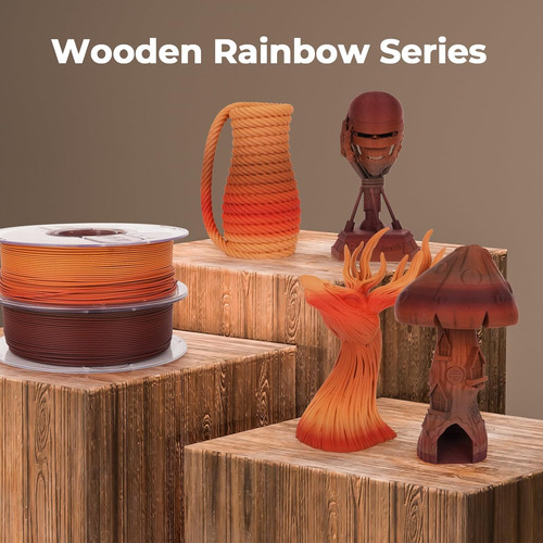 Filamento 3d De Madera Profunda Arco Iris Pla Filamento...
