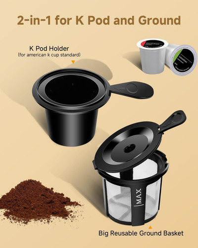 Cafetera De Un Solo Servicio Cápsulas K Y Café Molido...