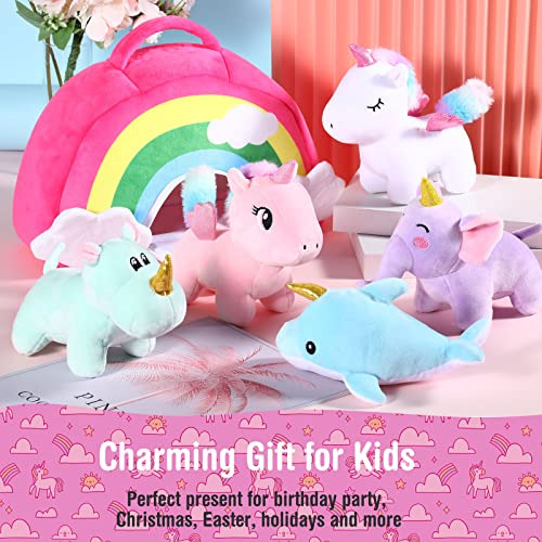 Conjunto De 6 Juguetes De Peluche De Unicornio Aoriher Con