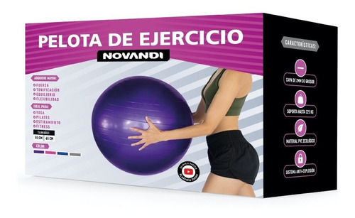 Pelota De Ejercicio 55 Cm Para Yoga, Pilates Y Fitness Color Azul