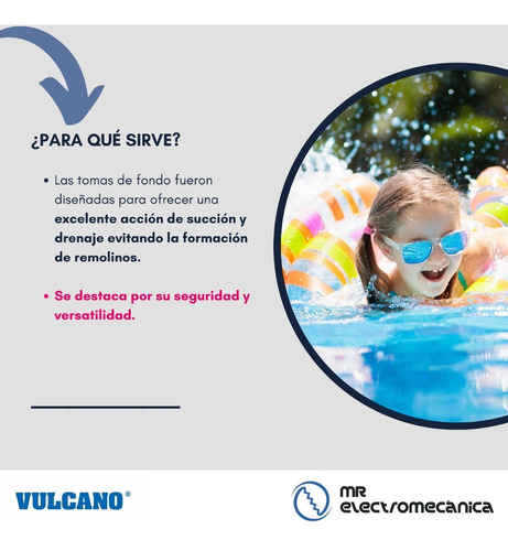 Imagen 2 de 10 de Toma Fondo Vulcano Para Piscinas De Fibra 125002