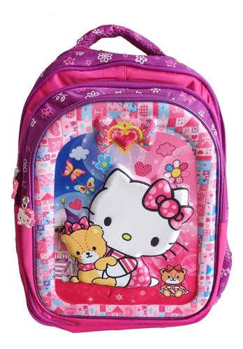 Mochila Hello Kitty Escolar Niña Resistente Espaciosa Calidad Premium 